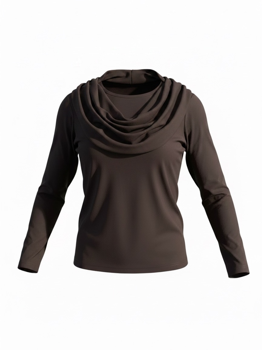 Vintage Briggs New York Black Draped Cowl Neck Long Sleeve Top